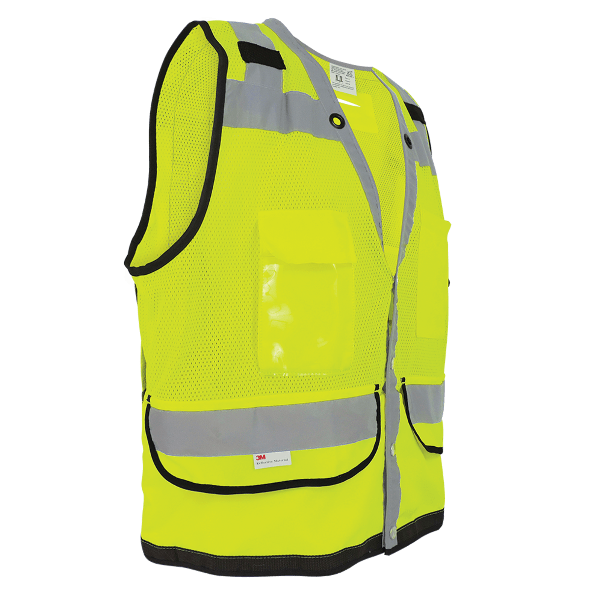 FrogWear® HV Lightweight High-Visibility Yellow/Green Mesh and Solid Surveyors Safety Vest - GLO-059