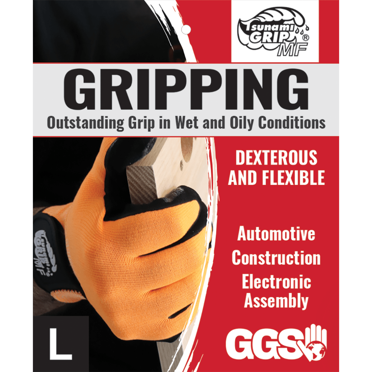 Tsunami Grip® MF High-Visibility Mach Finish Nitrile Coated Nylon Gloves with Cut, Abrasion, and Puncture Resistance - 510MFV