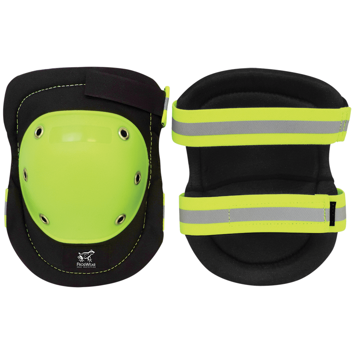 FrogWear™ Knee Protection High-Visibility, Brass-Riveted, PE Hard Cap, Non-Marring Knee Pads - KP401