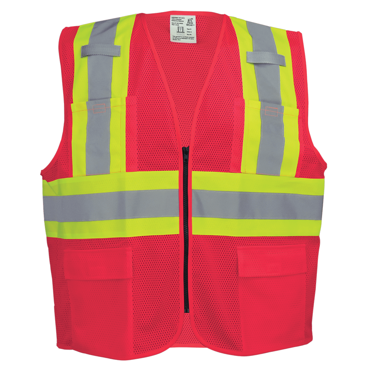 FrogWear® HV Lightweight High-Visibility Red Mesh Surveyor Vest - GLO-0055