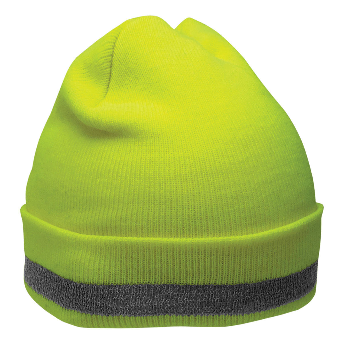 FrogWear® HV High-Visibility Yellow/Green Stretch Beanie Hat with Reflective Stripe - GLO-H3