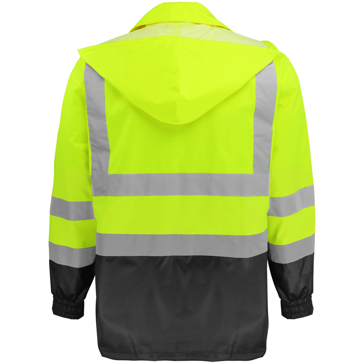 FrogWear® HV High-Visibility Yellow/Green Polyurethane Coated 150D Oxford Polyester Rain Jacket - GLO-1500