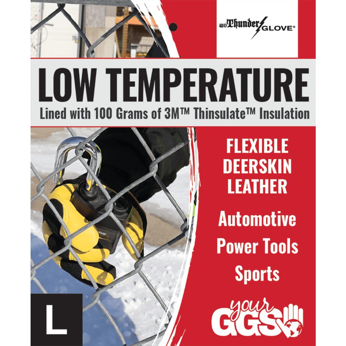 Premium-Grade Grain Deerskin Leather Palm, Low Temperature Reinforced Waterproof Gloves - SG7700IN