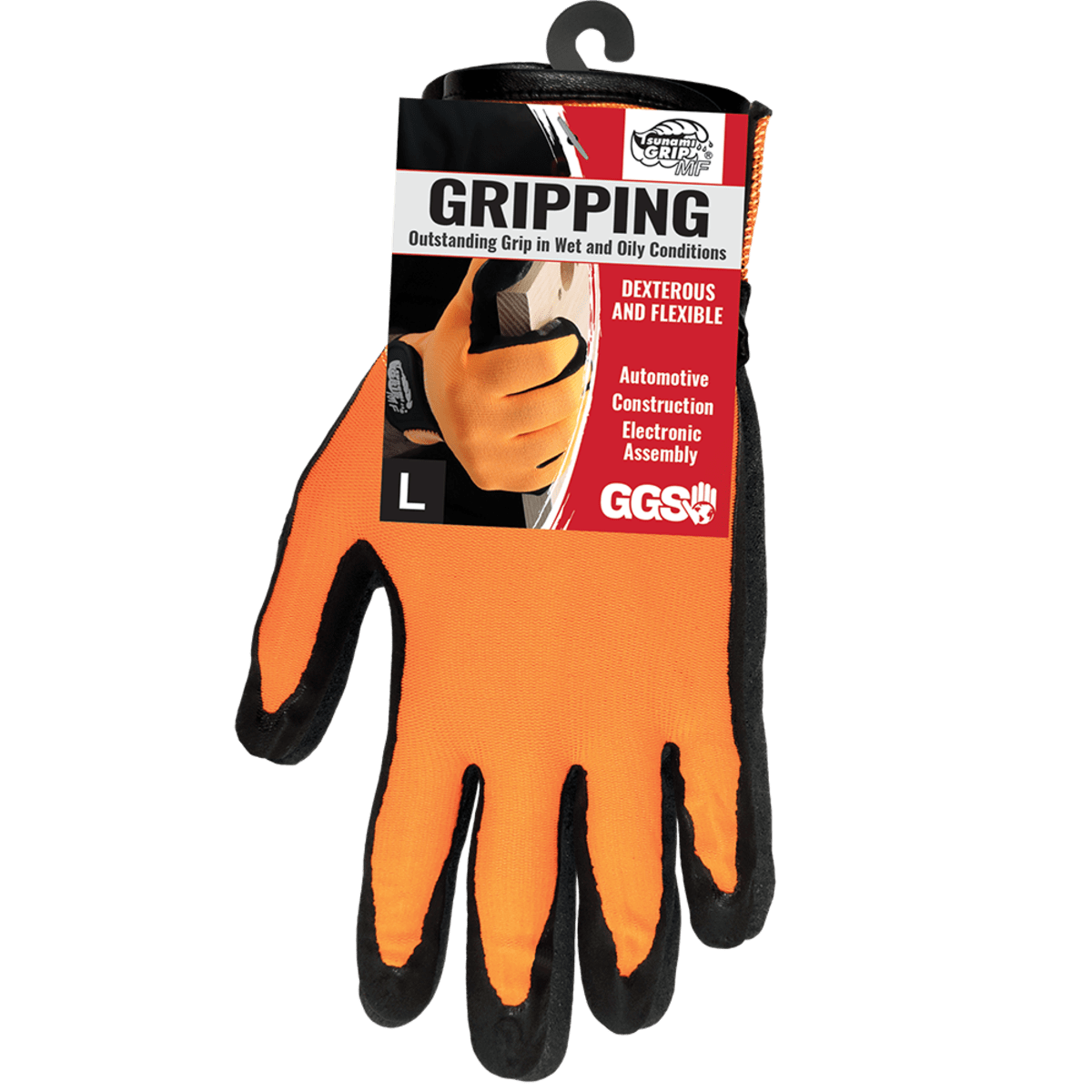Tsunami Grip® MF High-Visibility Mach Finish Nitrile Coated Nylon Gloves with Cut, Abrasion, and Puncture Resistance - 510MFV