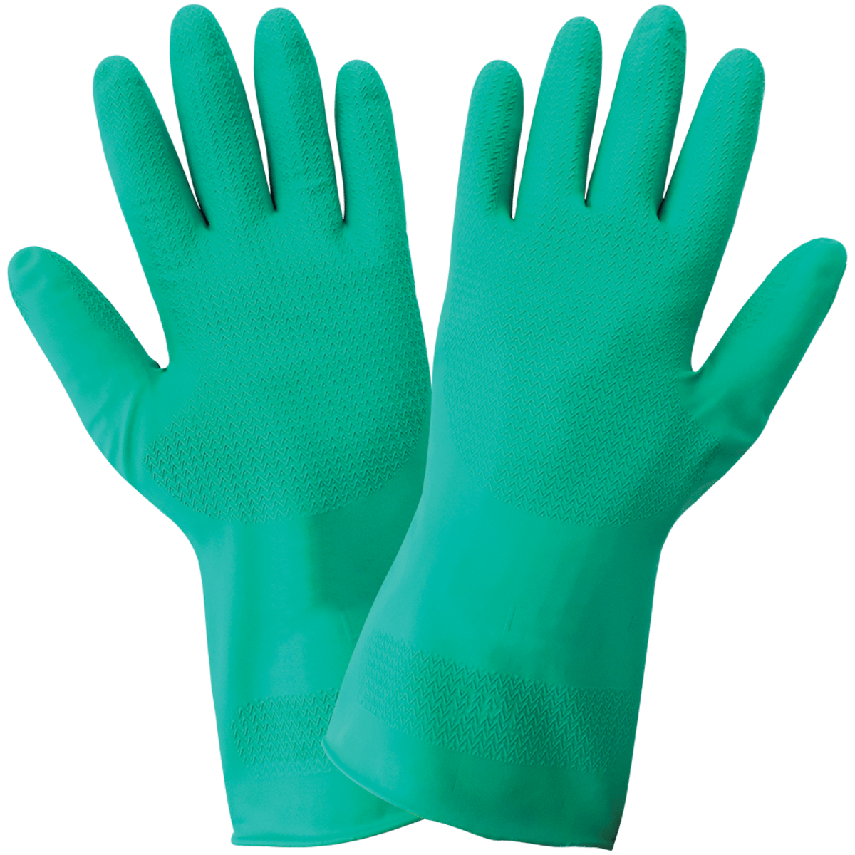 FrogWear® Ambidextrous 11-Mil Unlined Sea Green Nitrile Unsupported Gloves with Wave Pattern Grip - LIMITED STOCK - 511AMB
