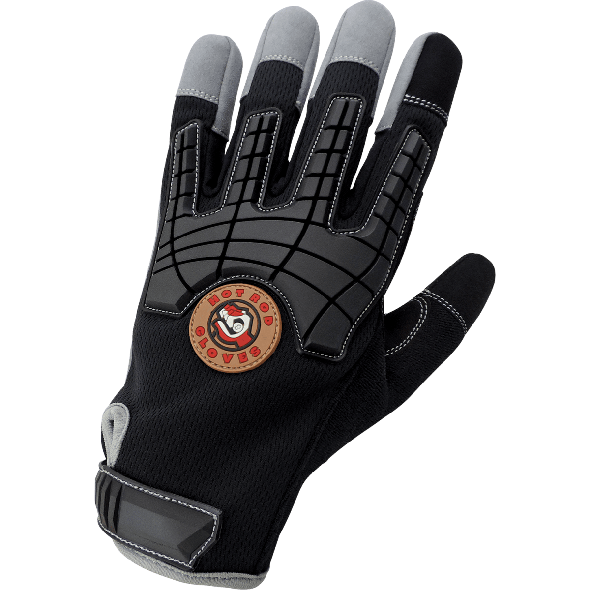 Hot Rod Gloves® Premium Synthetic Leather Palm Performance Mechanics Style Gloves with Cut and Impact Protection - HR8200KEV