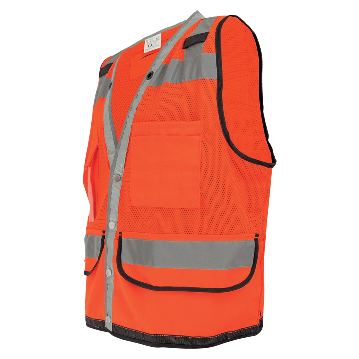 FrogWear® HV Lightweight High-Visibility Orange Mesh and Solid Surveyors Safety Vest - GLO-058