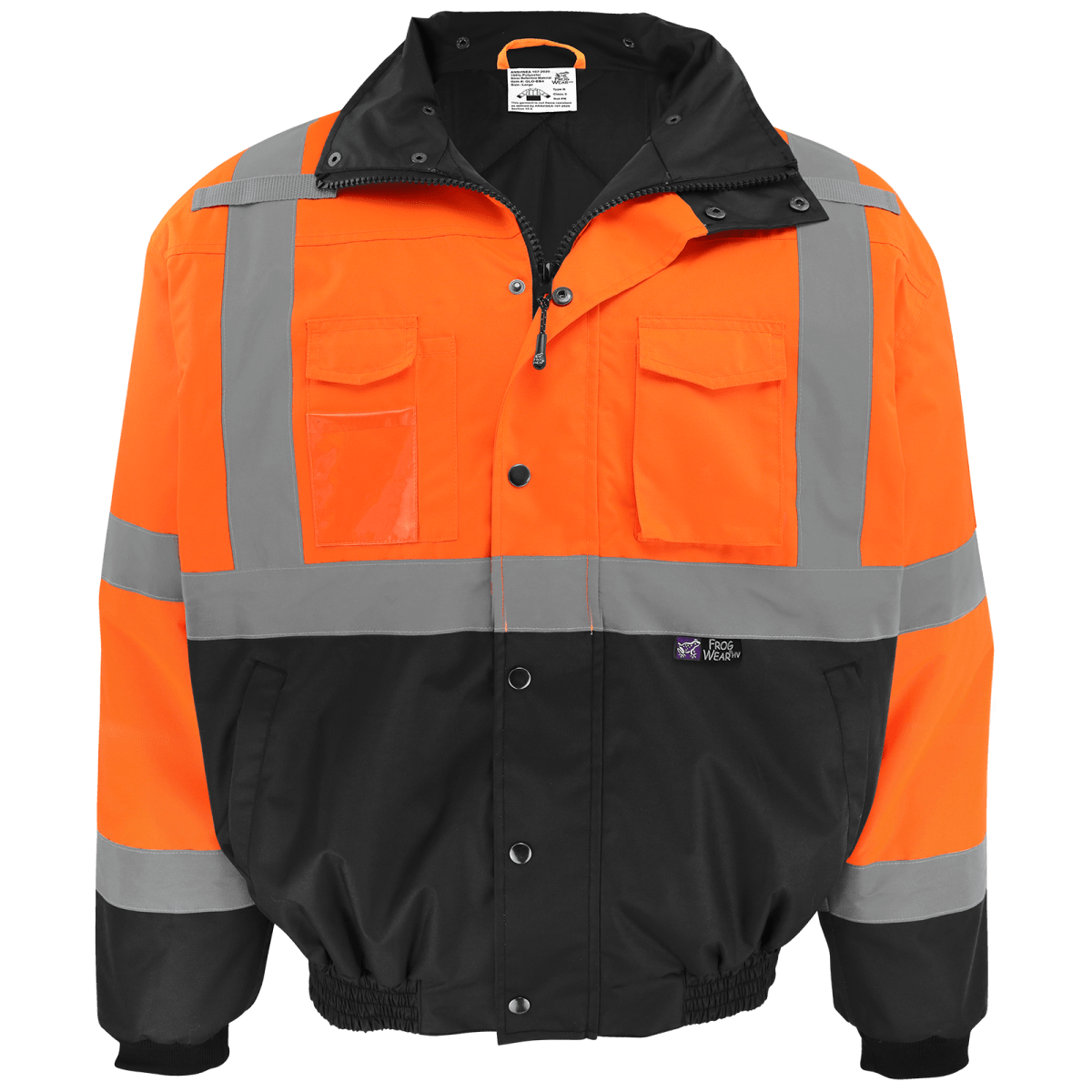 FrogWear® HV High-Visibility Orange Winter Bomber Jacket - GLO-EB4