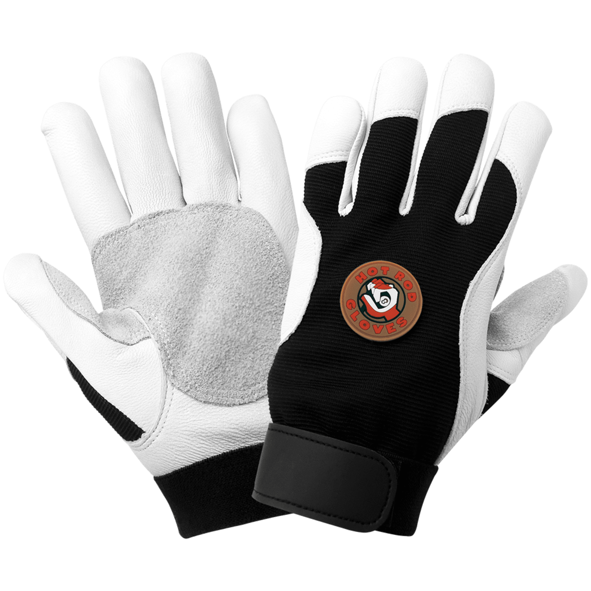 Premium-Grade Goatskin Leather Palm Mechanics Style Gloves with a Multi-Hazard Anti-Shock/Vibration Dampening Palm - AV3008
