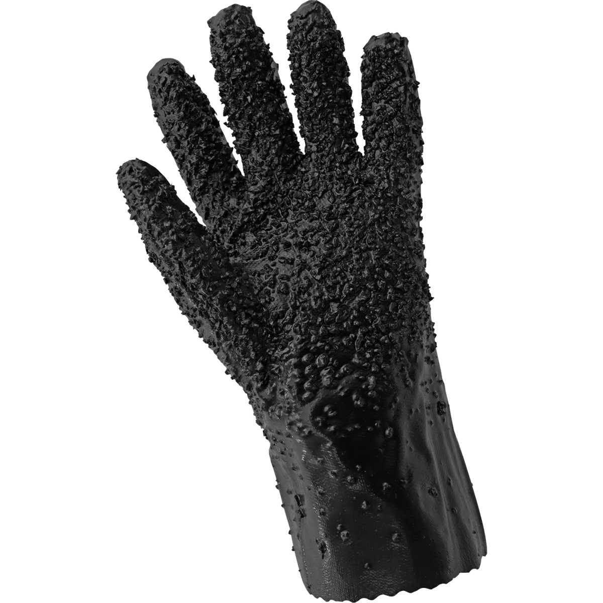 Premium Double-Coated 12-Inch Chip Finish PVC Chemical-Handling Gloves with Jersey Liner - 712C