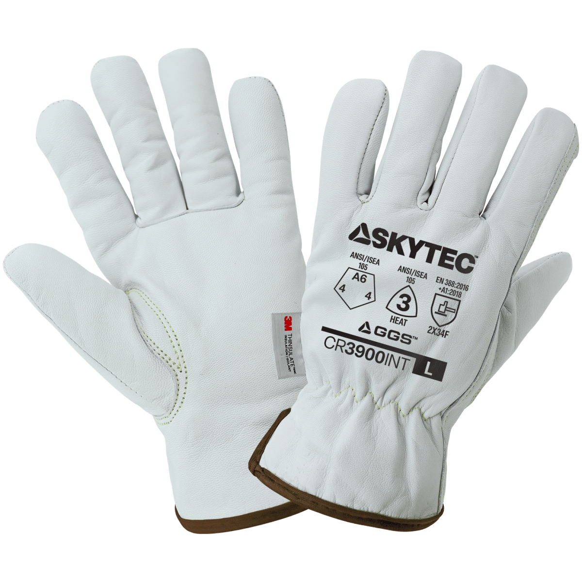 Cut, Abrasion, and Puncture Resistant Grain Goatskin Insulated Gloves - CR3900INT