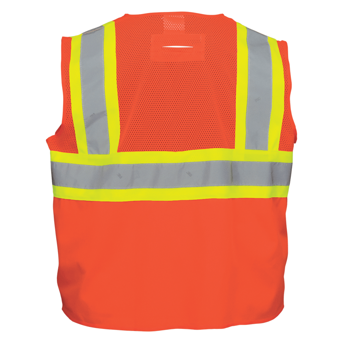 FrogWear® HV Solid and Mesh Polyester High-Visibility Orange Surveyors Safety Vest - GLO-0047