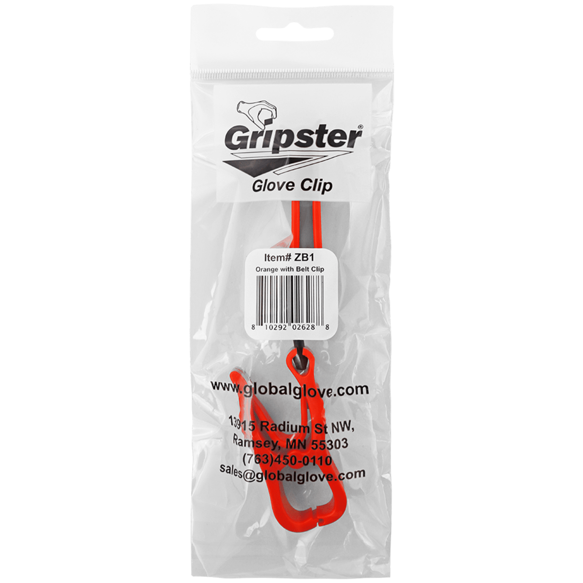 Gripster® High-Visibility Orange Utility Clip with Belt Clip - ZB1