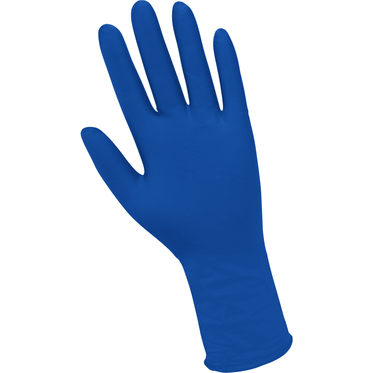 Panther-Guard® Heavyweight Nitrile, Powder-Free, Industrial-Grade, Raised Micro-Diamond Pattern, Blue, 9-Mil, 11-Inch Disposable Gloves - 1005PF