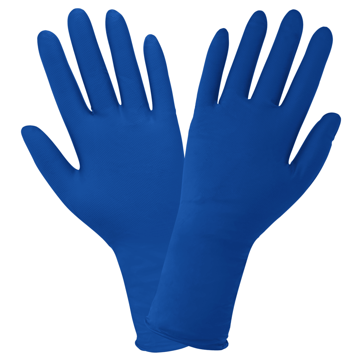 Panther-Guard® Heavyweight Nitrile, Powder-Free, Industrial-Grade, Raised Micro-Diamond Pattern, Blue, 9-Mil, 11-Inch Disposable Gloves - 1005PF