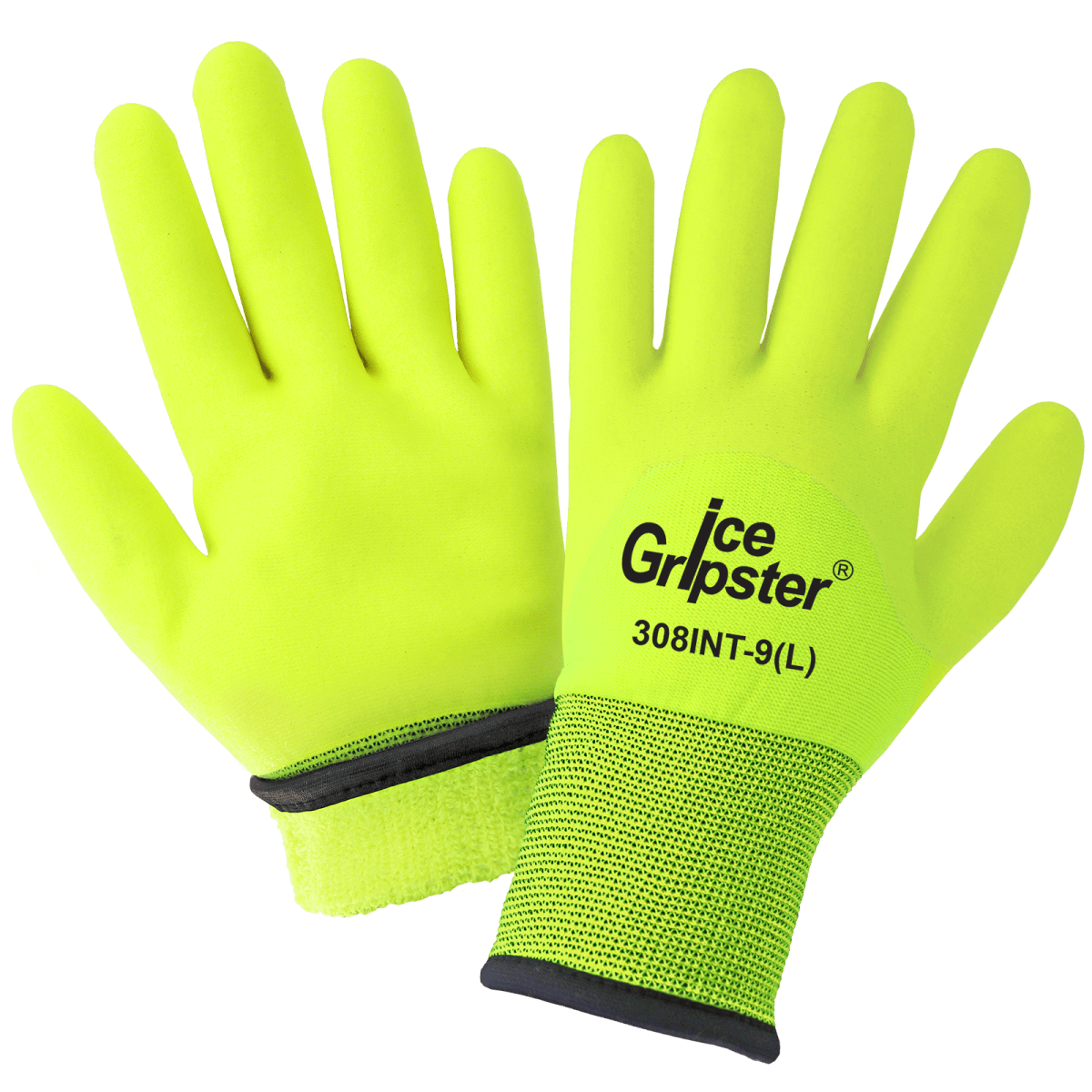 Ice Gripster® High-Visibility Insulated Gloves with Three-Quarter Coated Palm - 308INT