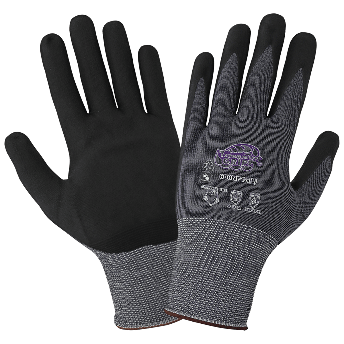 Tsunami Grip® Lightweight, Seamless, New Foam Technology Palm Coated, rPET Recycled Gloves with Multi-Hazard Resistance - LIMITED STOCK - 600NFT