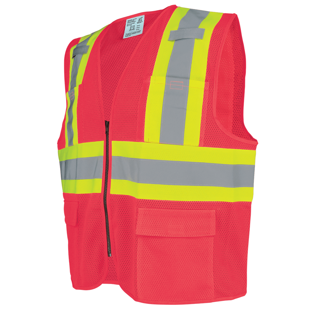 FrogWear® HV Lightweight High-Visibility Red Mesh Surveyor Vest - GLO-0055
