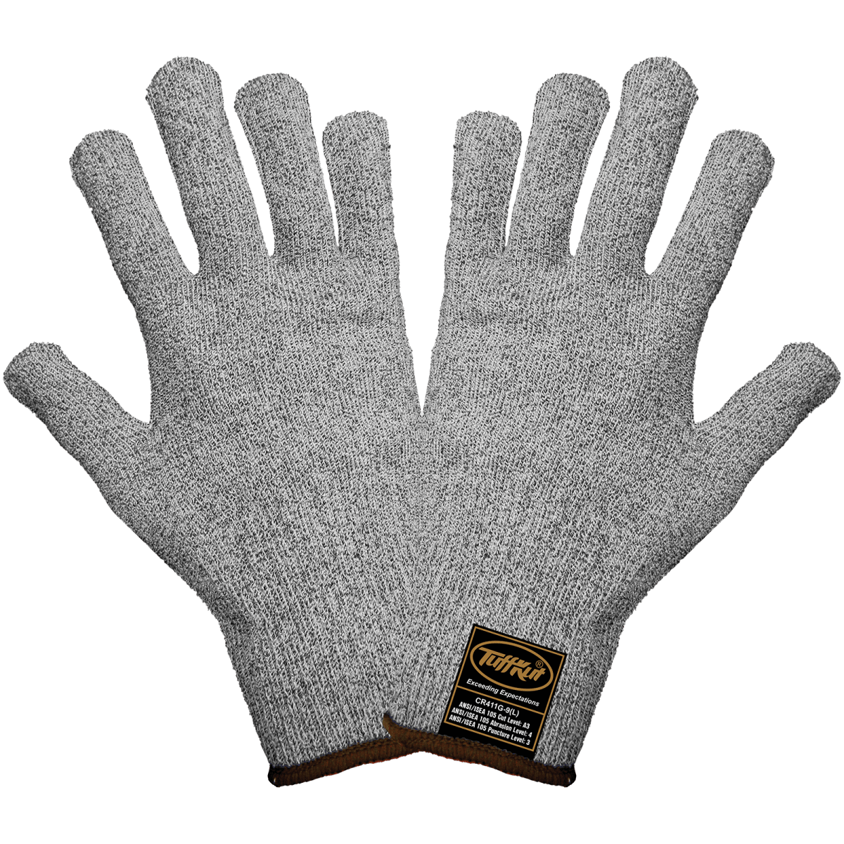 Samurai Glove® Seamless Salt-and-Pepper TuffKut® FDA Compliant Cut Resistant Uncoated Gloves - CR411G