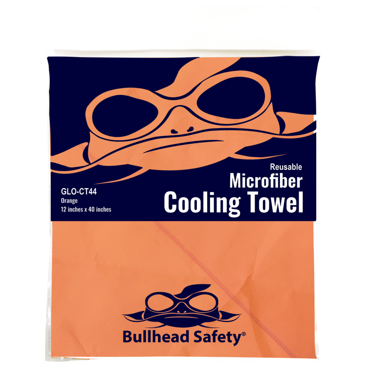 Bullhead Safety® Cooling High-Visibility Orange Cooling Towel - GLO-CT44