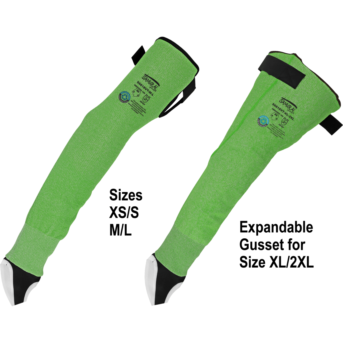 Samurai Glove® Lightweight 18-Gauge Seamless Tuffalene® UHMWPE/rPET Fiber Sleeves with 18-Inches of Cut Resistance - S6818VT