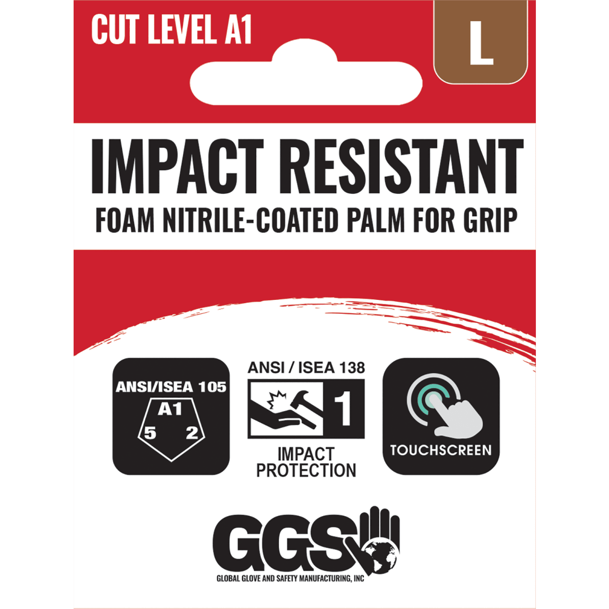 General Purpose Anti-Static/Electrostatic Compliant 15-Gauge Nylon/Polyester/Spandex Touchscreen Gloves with Impact Protection - CIA540