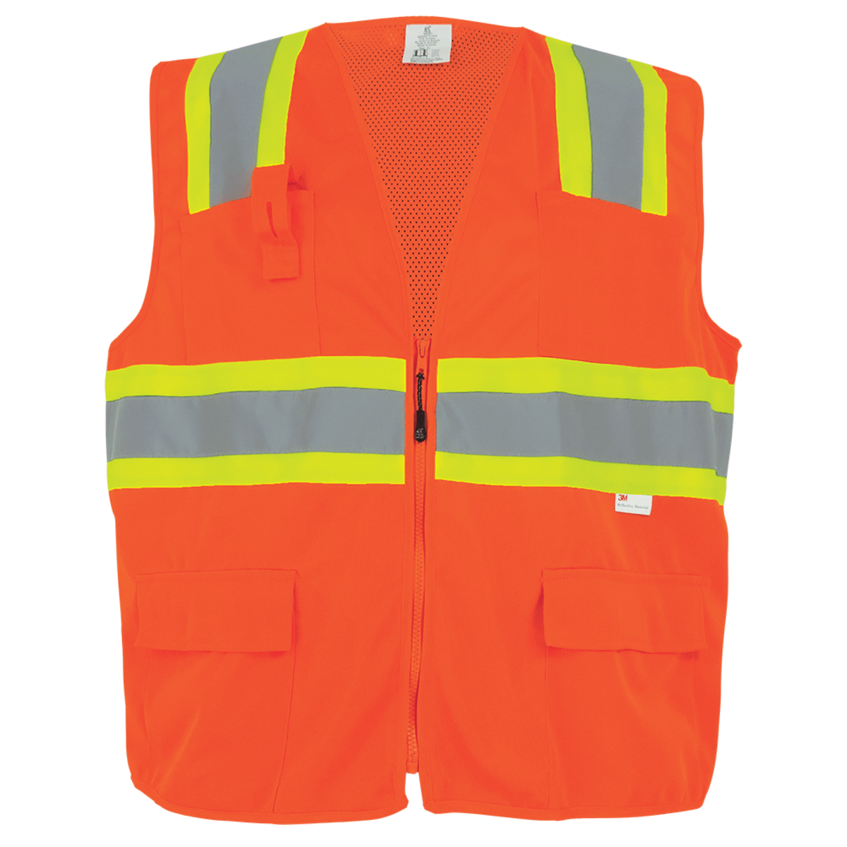 FrogWear® HV High-Visibility Orange Mesh/Solid Surveyors Safety Vest - GLO-004
