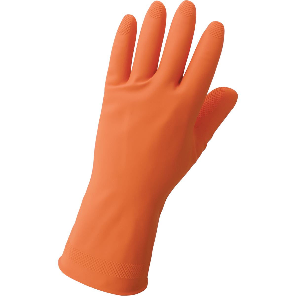 FrogWear® Orange 18-Mil Flock-Lined Latex Diamond Pattern Grip Unsupported Gloves - 180F