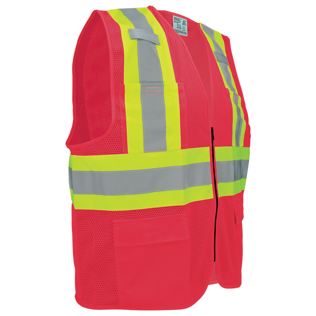 FrogWear® HV Lightweight High-Visibility Red Mesh Surveyor Vest - GLO-0055