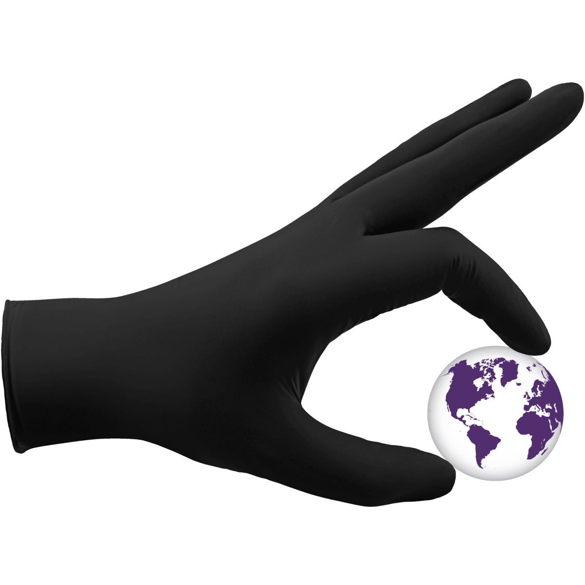 Nitrile, Powder-Free, Industrial-Grade, Black, 5-Mil, Textured Fingertips, 9.5-Inch Disposable Gloves - 705BPF