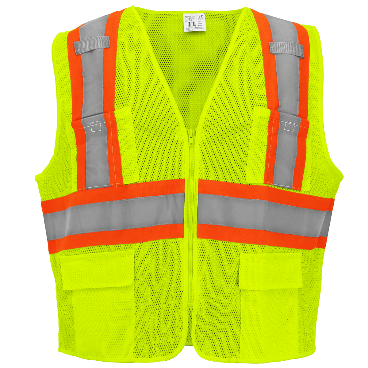 FrogWear® HV High-Visibility Yellow/Green Lightweight Mesh Surveyors Vest - GLO-0035