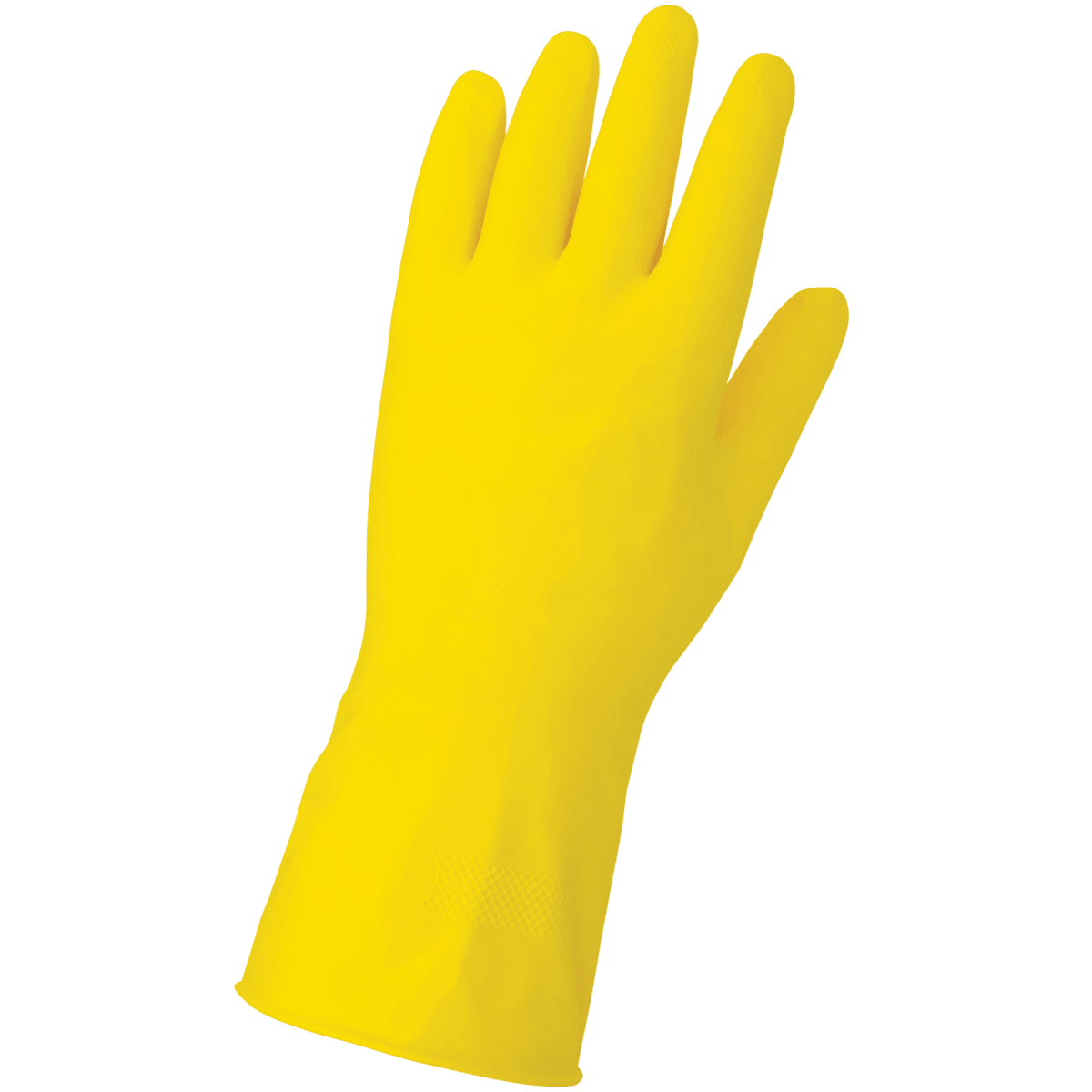 FrogWear® Premium 18-Mil Flock-Lined Yellow Latex Unsupported Gloves with Diamond Pattern Grip - 150F