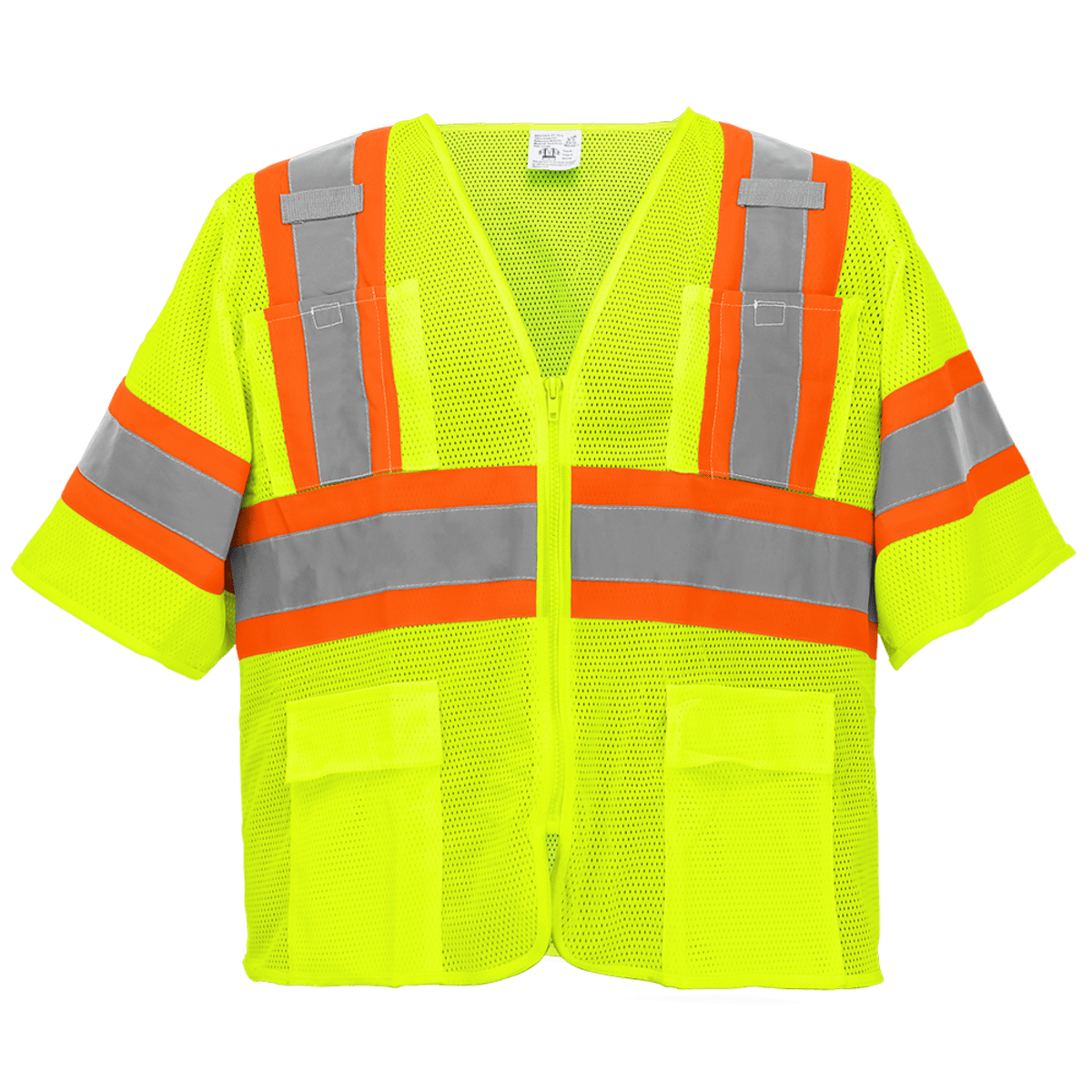 FrogWear® HV High-Visibility Mesh Polyester Surveyors Safety Vest with Sleeves - GLO-0135