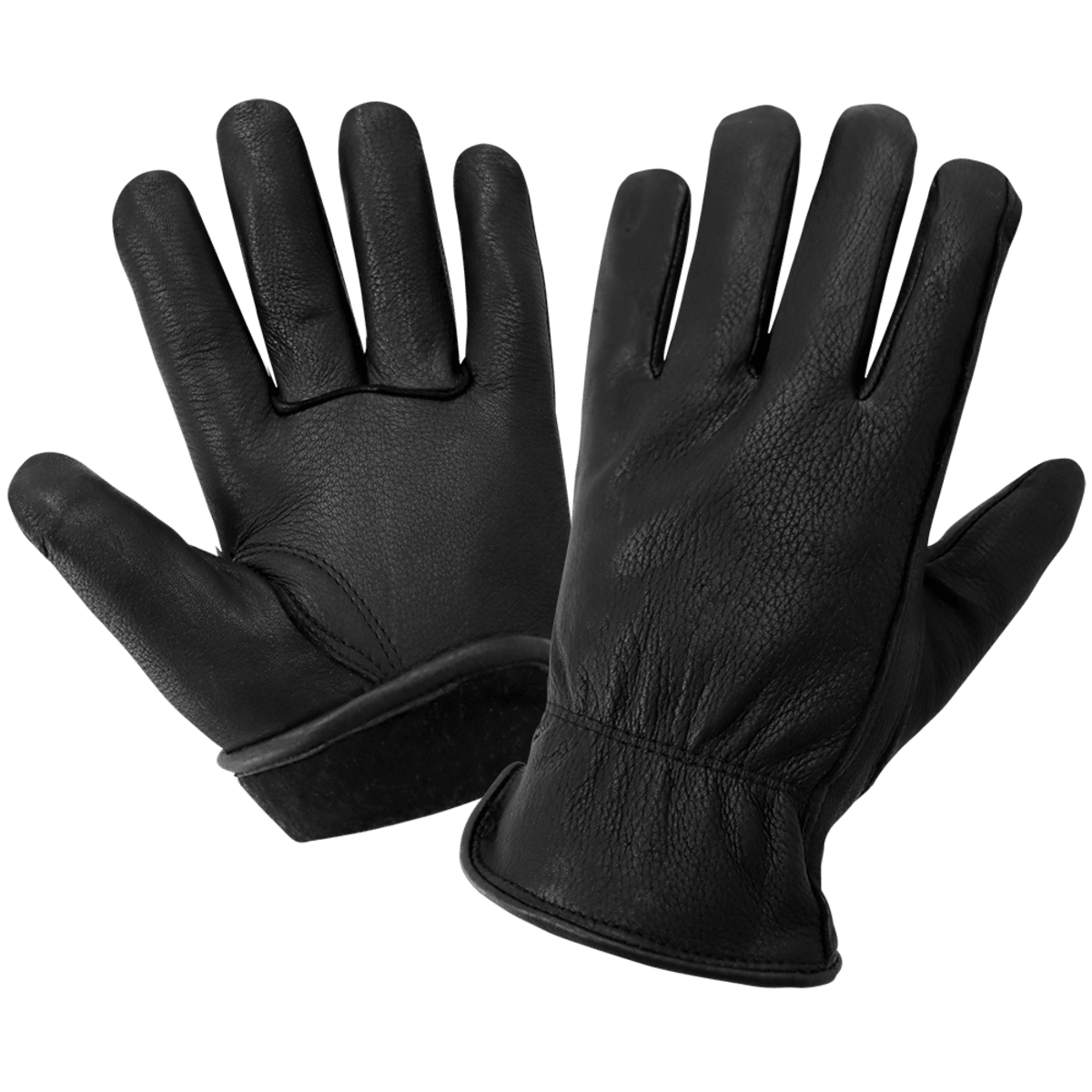 Premium Black Deerskin Leather Insulated Gloves - 3200DTHB