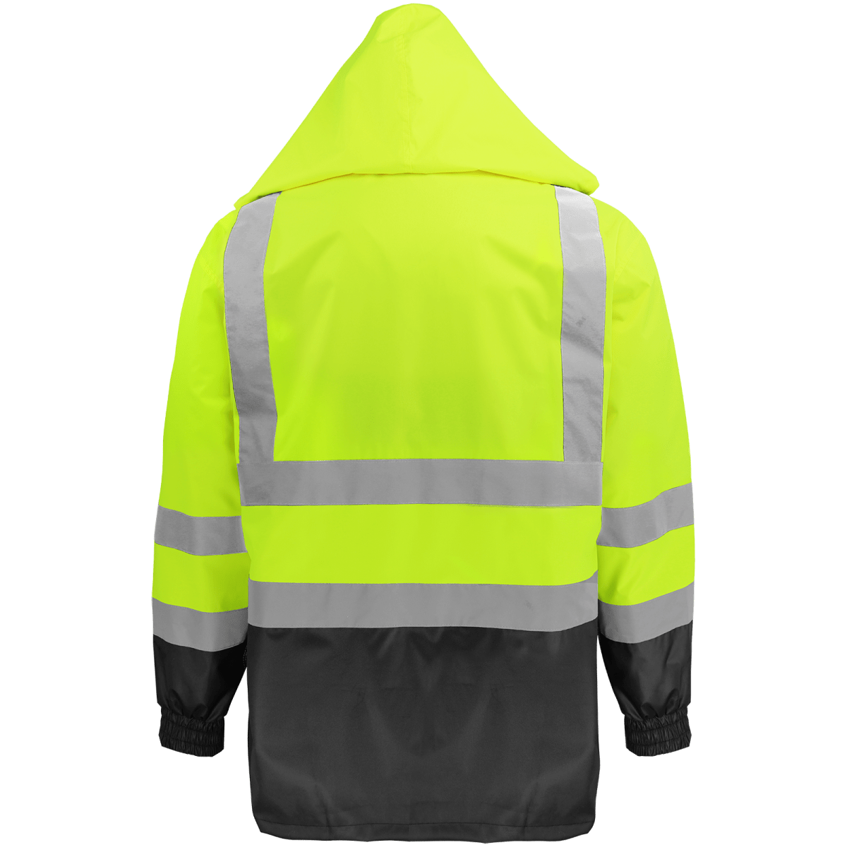 FrogWear® HV High-Visibility Yellow/Green Polyurethane Coated 150D Oxford Polyester Rain Jacket - GLO-1500