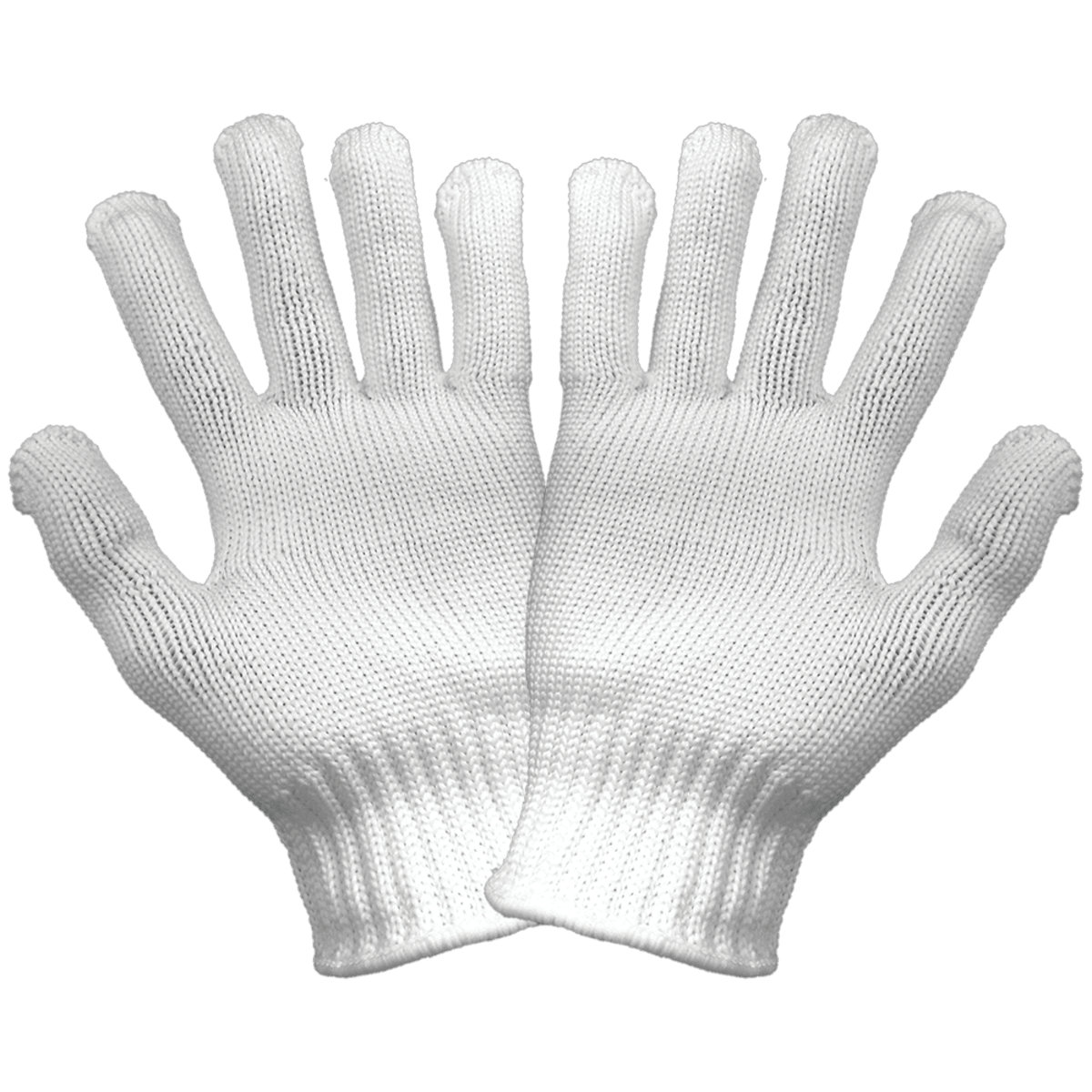 FDA Compliant, Heavyweight, Bleached White, Nylon, String Knit Gloves - N960