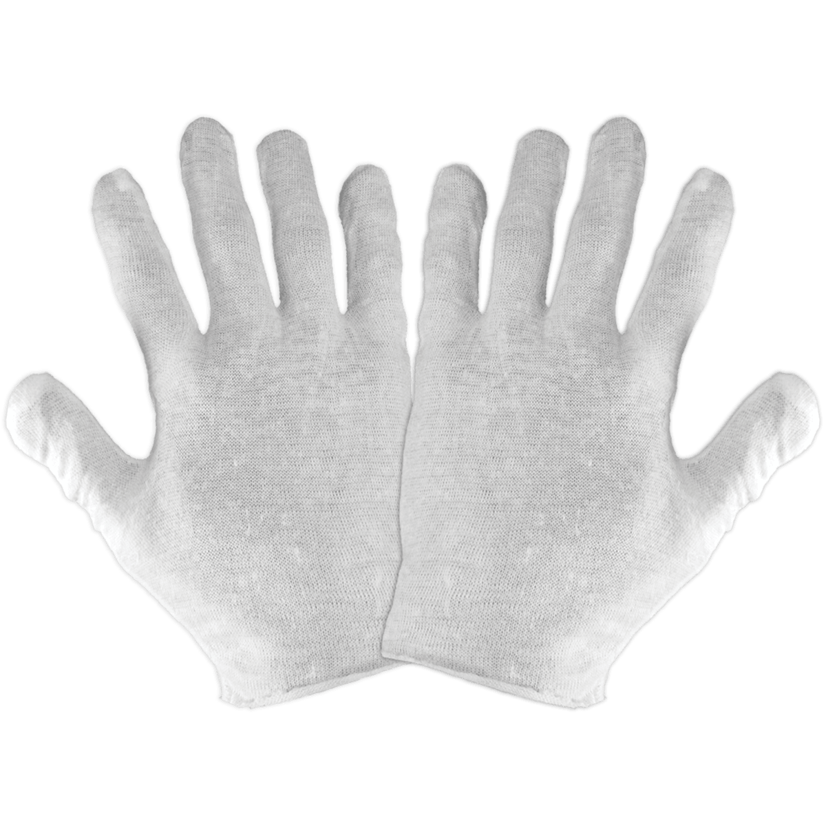 Reversible Bleached White Lightweight Cotton Gloves - L100