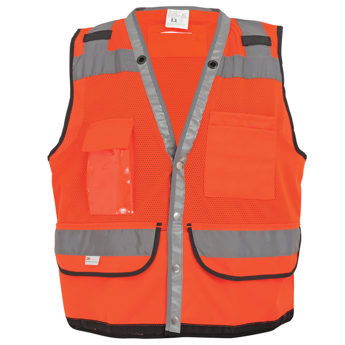 FrogWear® HV Lightweight High-Visibility Orange Mesh and Solid Surveyors Safety Vest - GLO-058