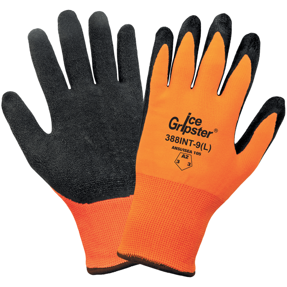 Ice Gripster® High-Visibility Water Repellent Etched Rubber Coated Low-Temperature Gloves with Multi-Hazard Resistance - LIMITED STOCK - 388INT