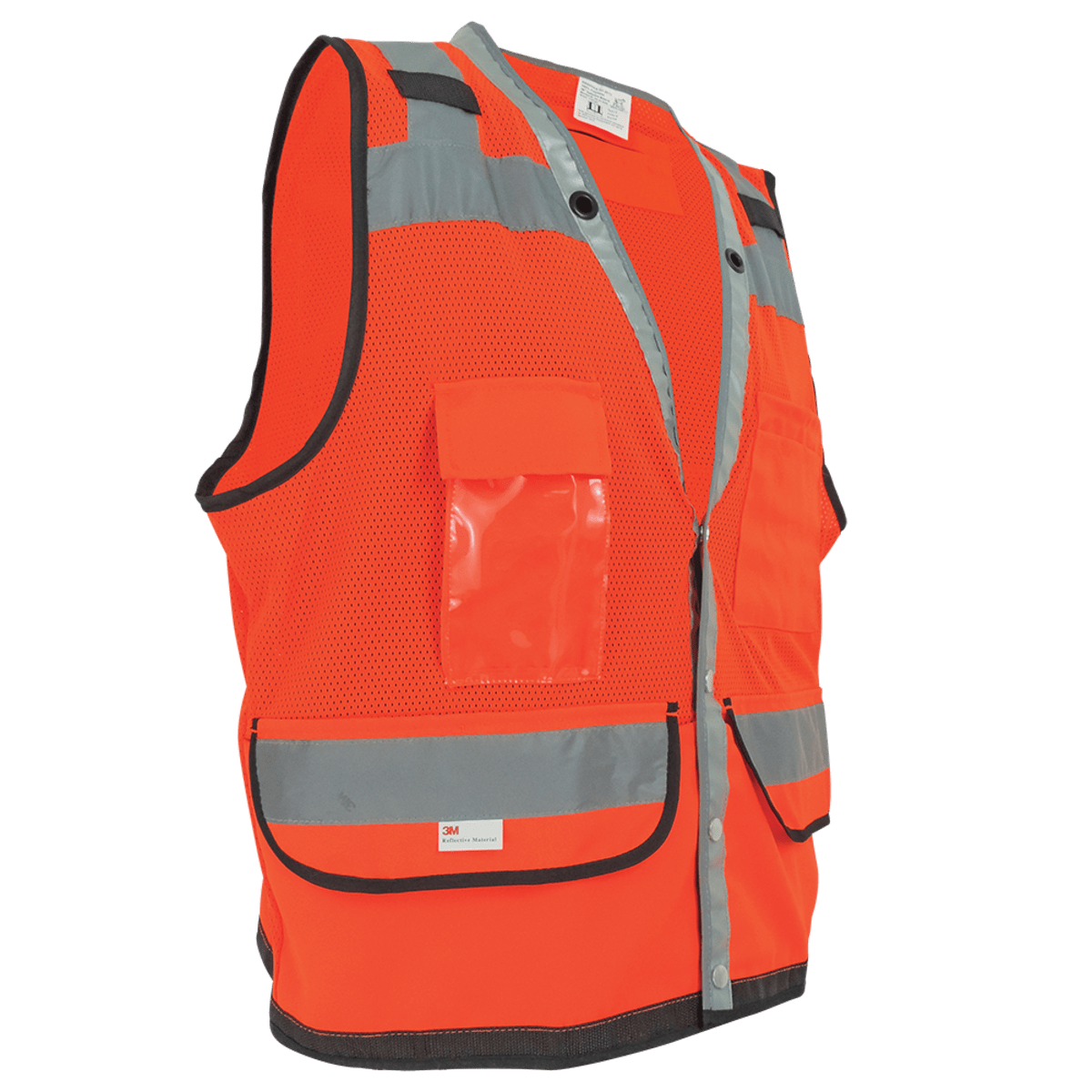 FrogWear® HV Lightweight High-Visibility Orange Mesh and Solid Surveyors Safety Vest - GLO-058