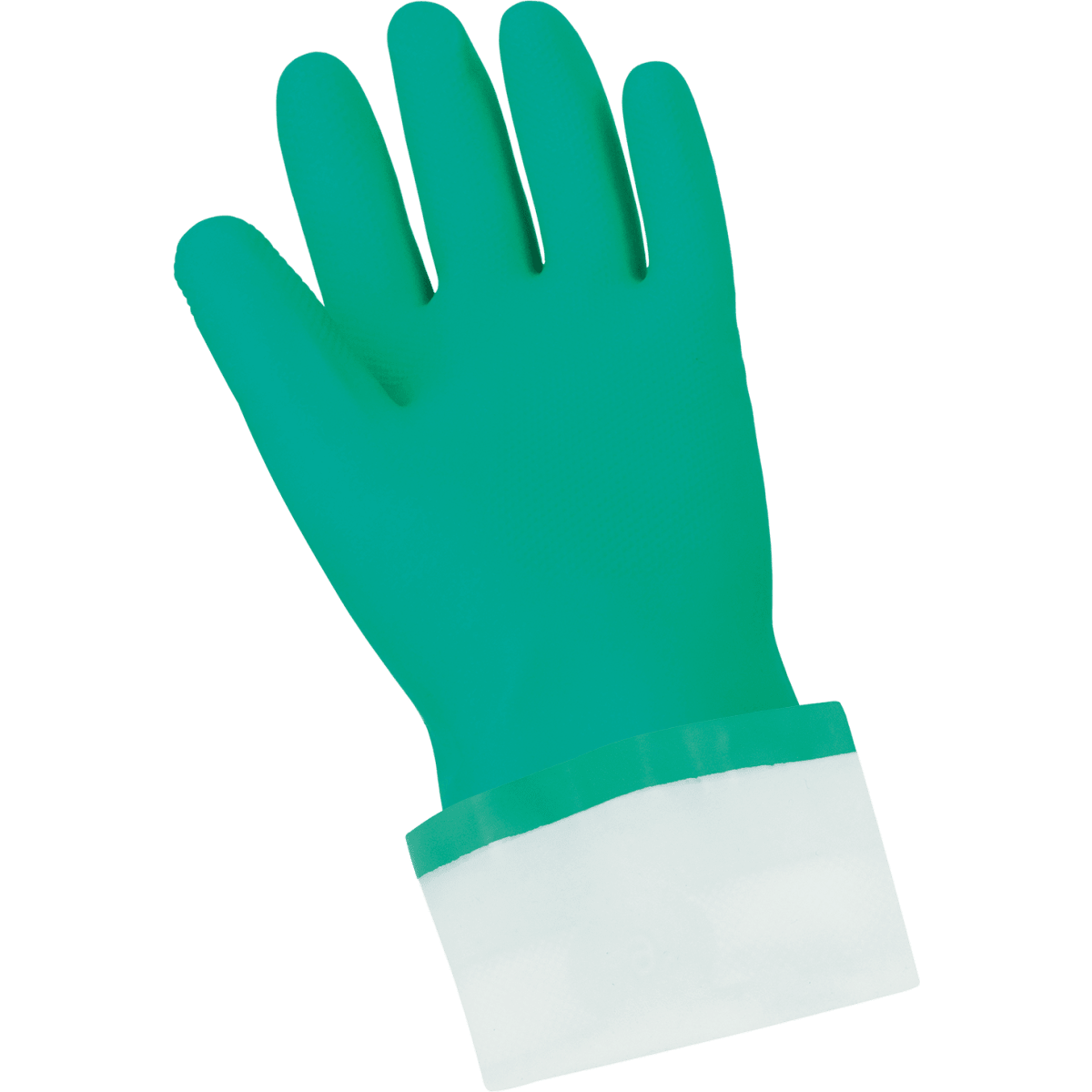 FrogWear® Flock-Lined 15-Mil Unsupported Green Nitrile Gloves with Raised Diamond Pattern Grip - 515F