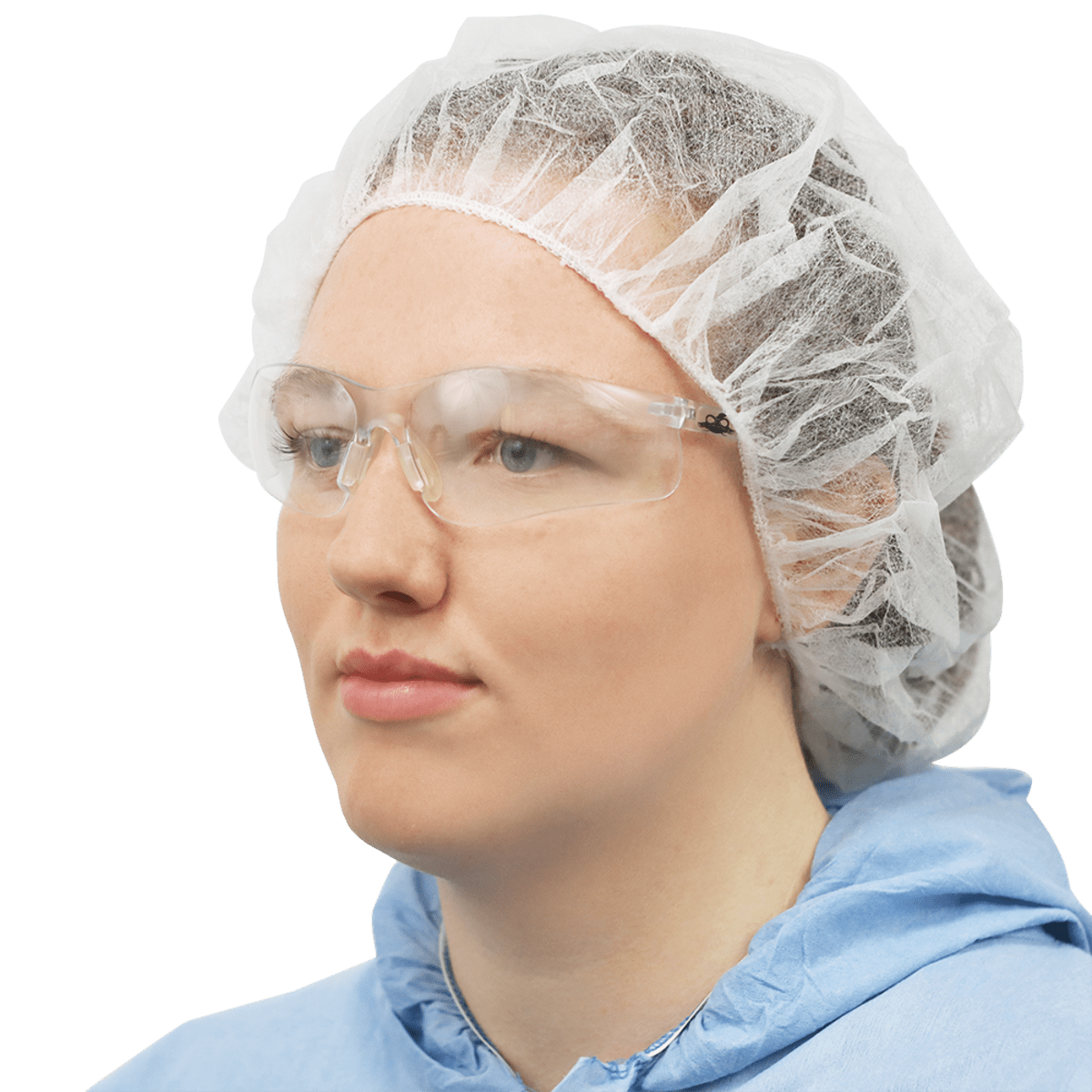 FrogWear™ White Polypropylene Disposable Bouffant Caps - NW-PPB24-W