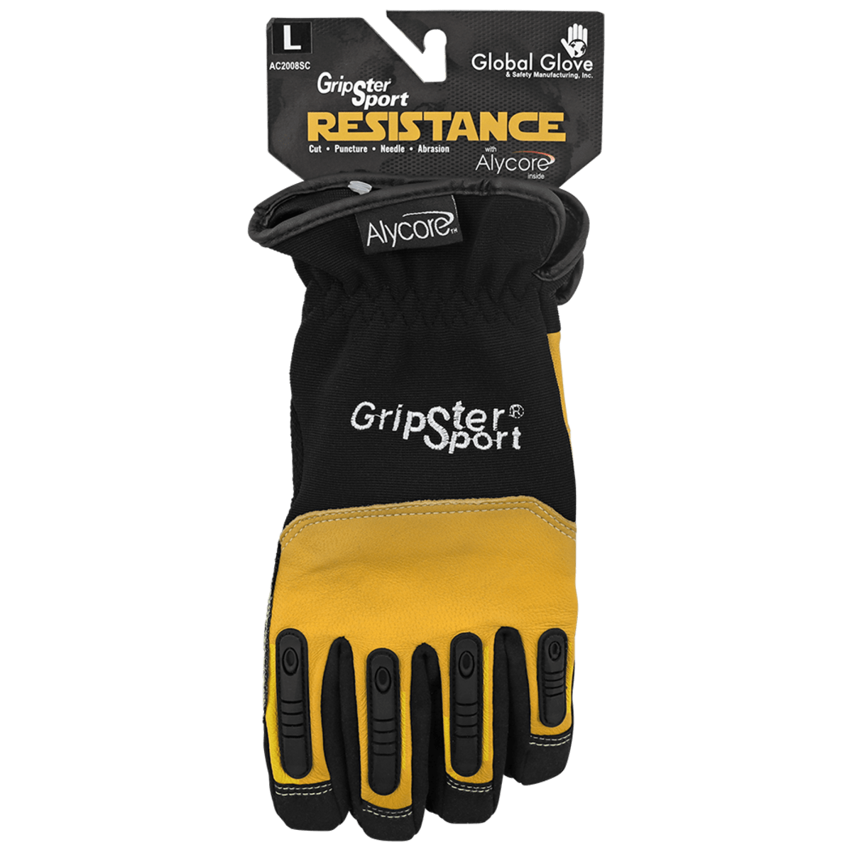 Gripster® Sport Premium Grain Goatskin Cut and Hypodermic Needle Resistant Gloves with Impact Protection - AC2008SC