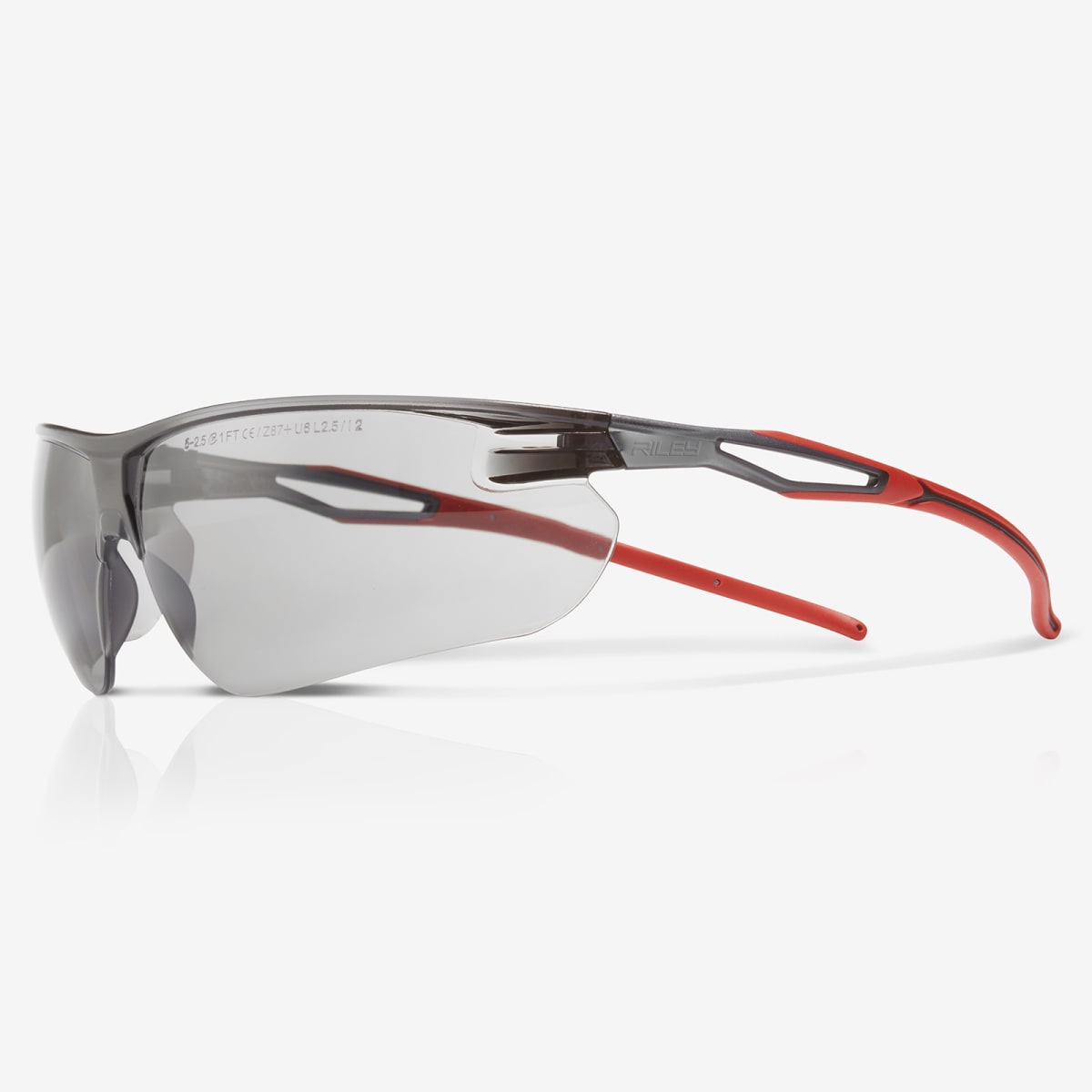 Ligera™ Gray Anti-Fog Lens, Gray and Red Frame Safety Glasses - RLY00491