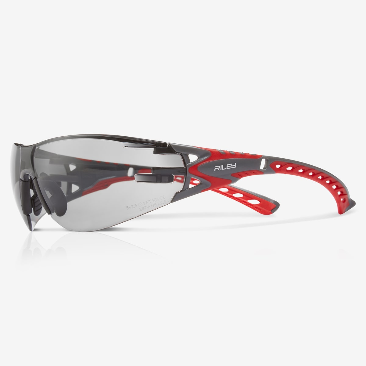 Stream Evo™ Small Gray Anti-Fog Lens, Gray and Red Frame Safety Glasses - RLY00367