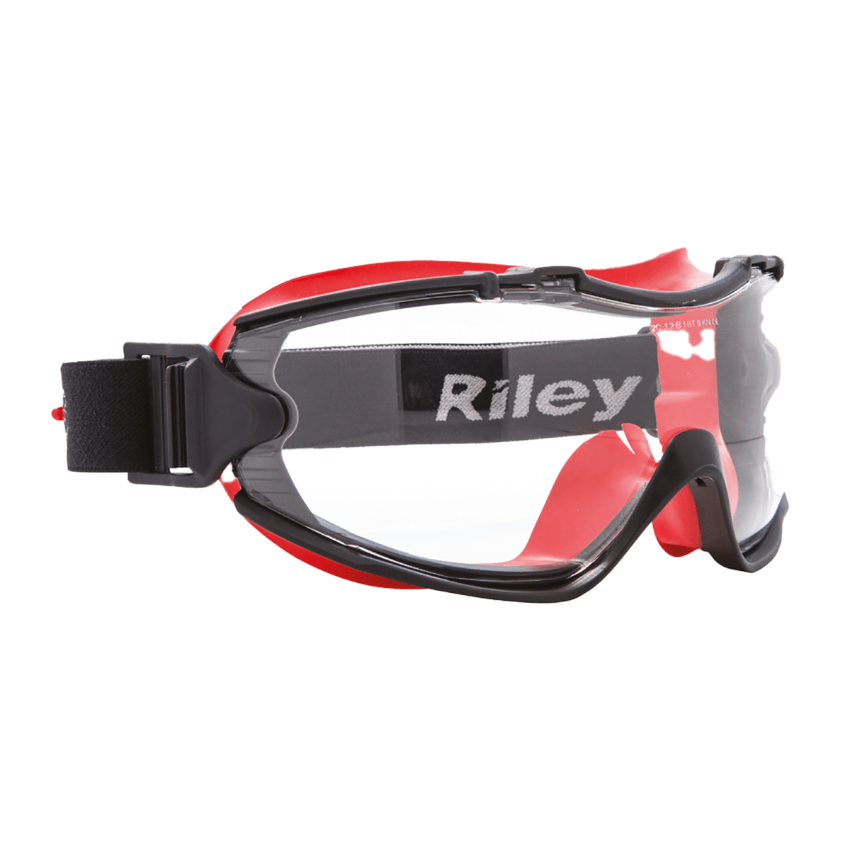 Velia™ Clear Performance Fog Technology Lens, Black and Red Frame Safety Goggles - RLY00221