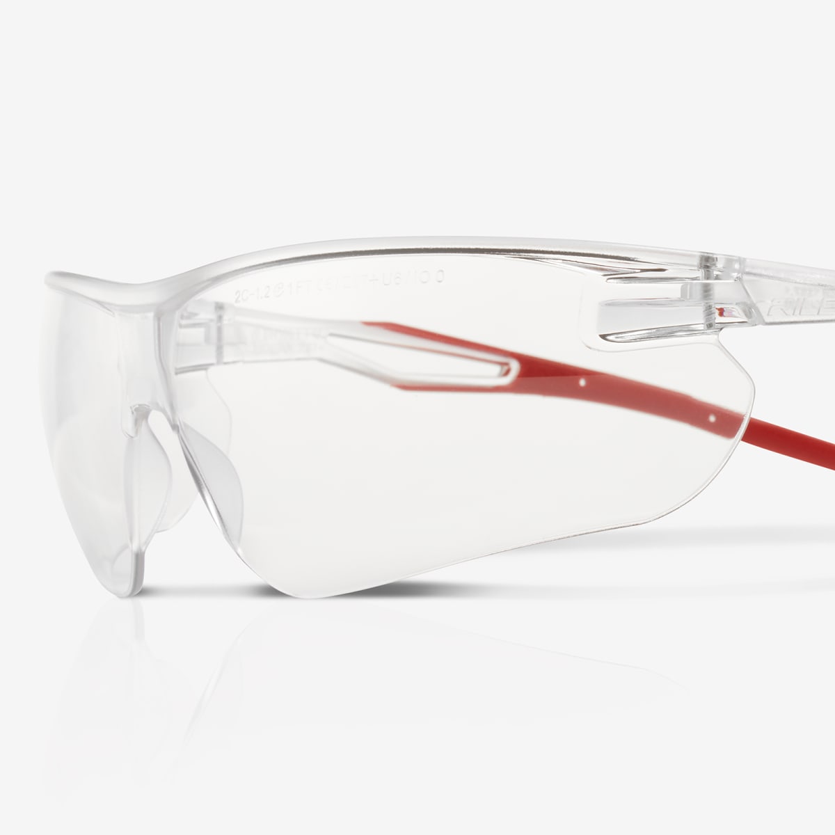 Ligera™ Clear Anti-Fog Lens, Gray and Red Frame Safety Glasses - RLY00490