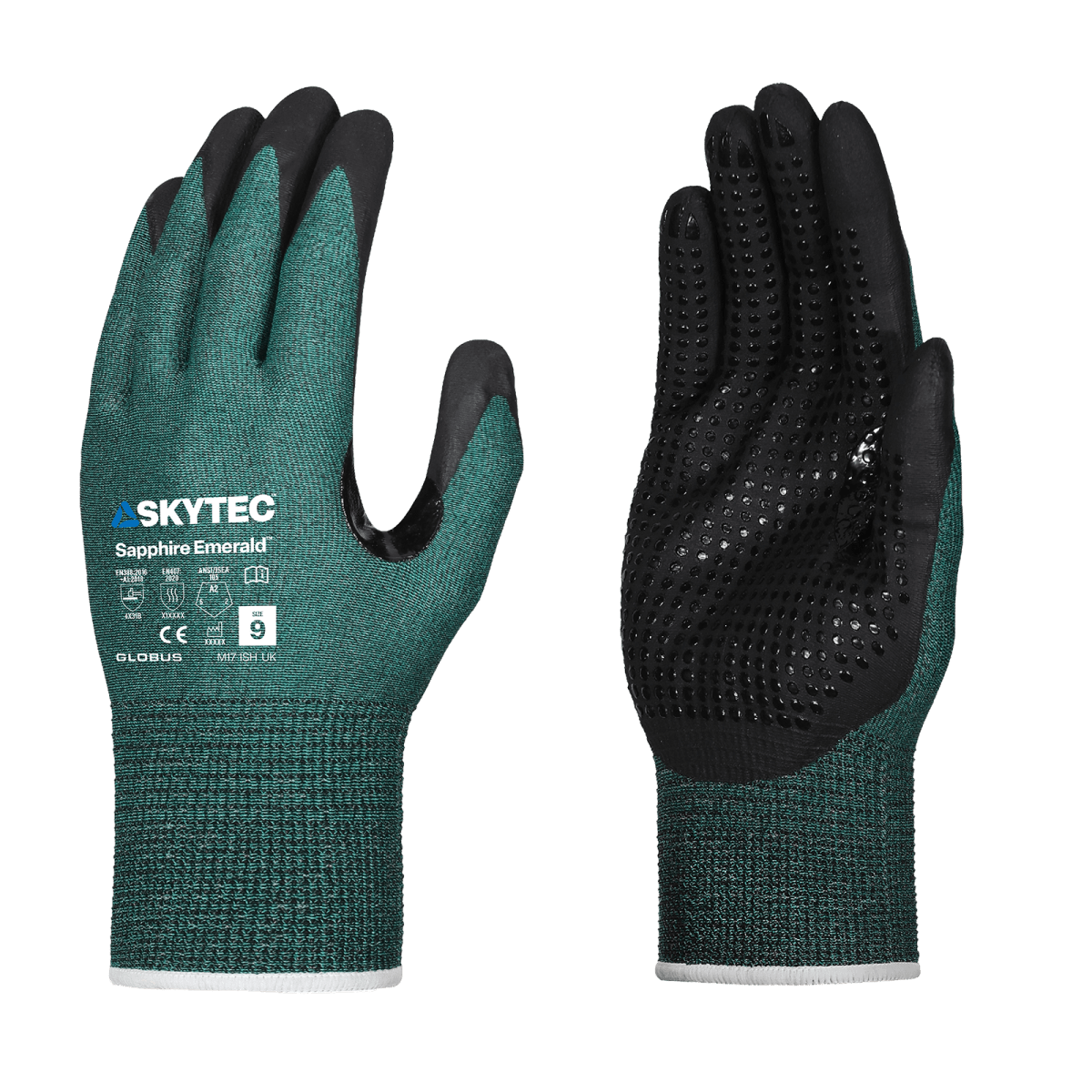 Sapphire Emerald™ Lightweight Cut Resistant Gloves with Nitrile Foam Coating and Palm Dots - LIMITED STOCK - SKG00101E