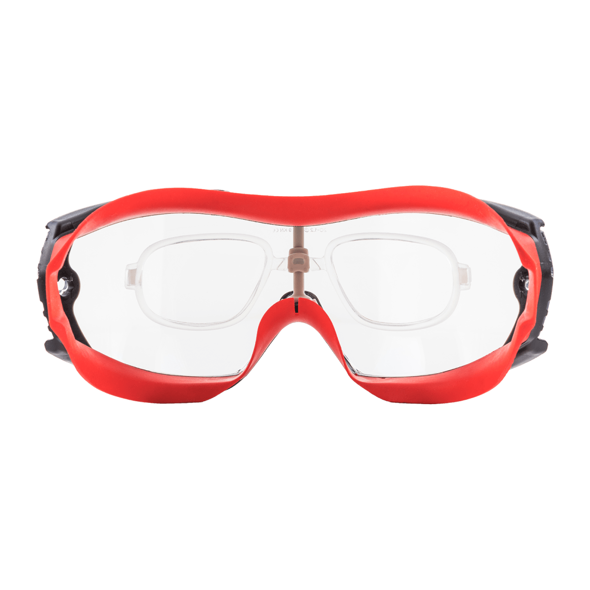 Velia™ Clear Performance Fog Technology Lens, Black and Red Frame Safety Goggles - RLY00221