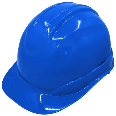 Bullhead Safety™ Head Protection Blue Unvented Cap Style Hard Hat With Six-Point Slide Lock Suspension - HH-C1-B